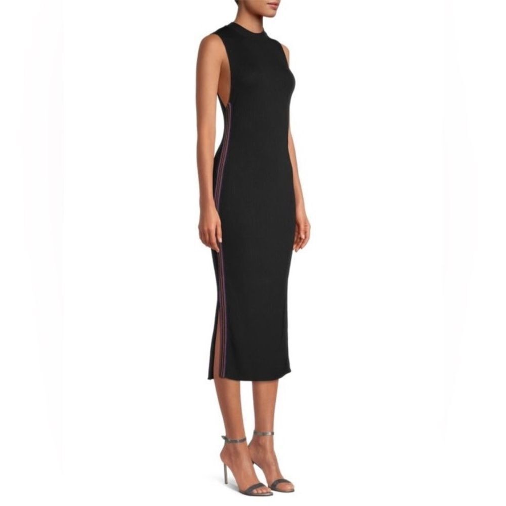 Cupcakes & Cashmere Bodycon Black Dress with Side Stripe Size S